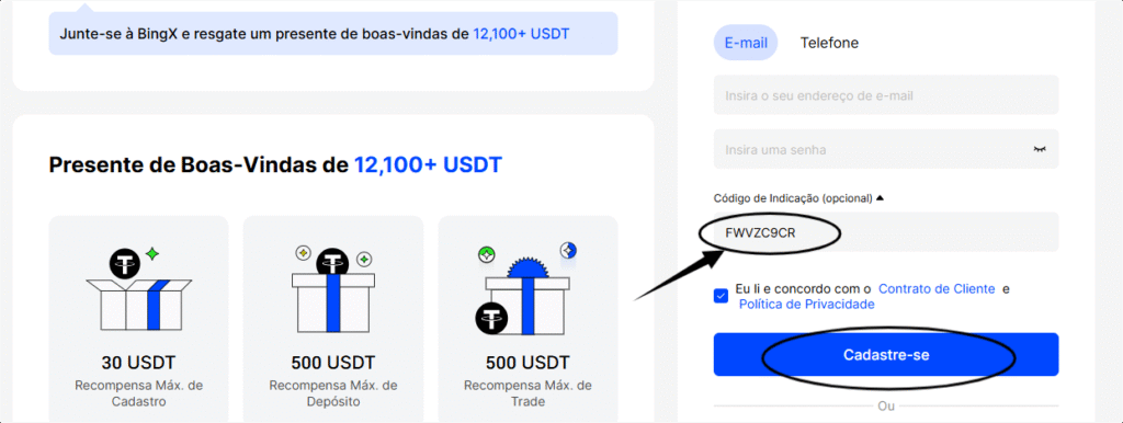 Código de Referência BingX "FWVZC9CR" – Ganhe 20% de desconto nas taxas de negociação + bônus de boas-vindas de 12.100 USDT