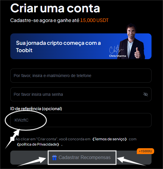 Código de indicação da Toobit Exchange “KWzftC” – 15% de desconto nas taxas e ganhe 15.000 USDT!